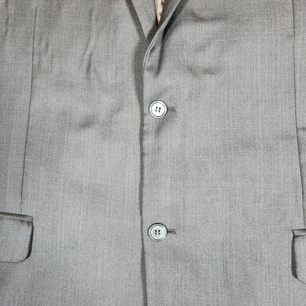 DeZilino Couture Suit‎ Blazer 48L Gray Wool Touch Super 150s 2 Button